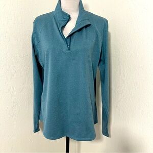 BCG Women Double Knit 1/4 Zip Top NWOT Large Thumbhole Sleeves Moisture Wicking